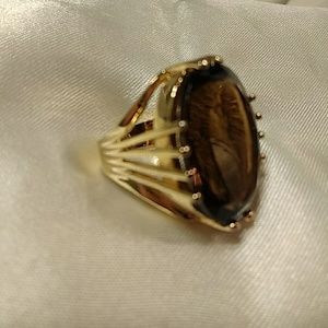 Estate Technibond Smokey Topaz Ring Sz 6